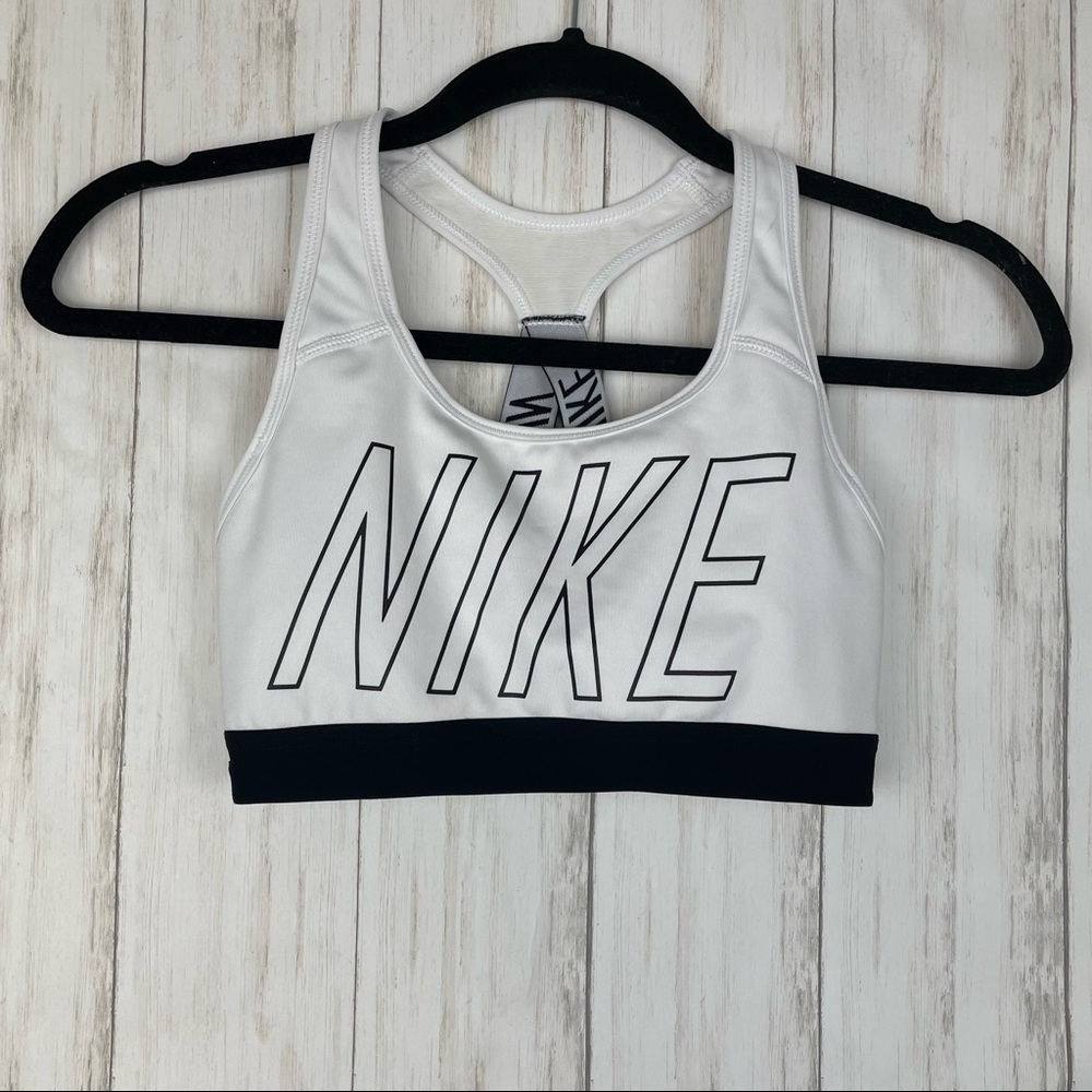 Nike dri fit xs white strappy sports bra